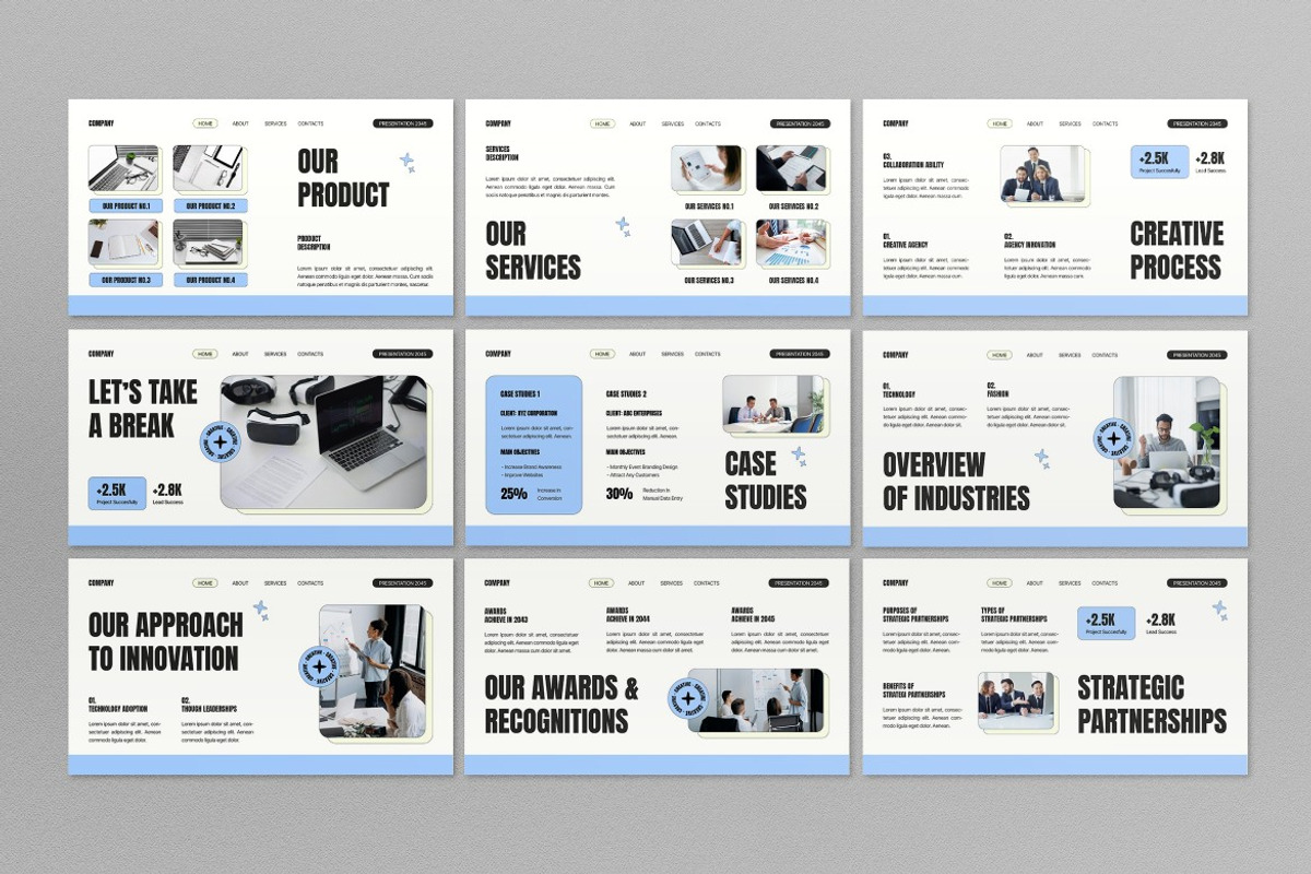 White Company Profile Google Slide, a Presentation Template by graphicook (Photo 6 of 10)