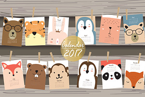 Calendar 2017 With Cute Animal 4