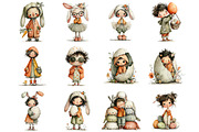 Cute And Funny Easter Kids Clipart, an Illustration by DreamArtGraphic (Thumbnail 2 of 5)