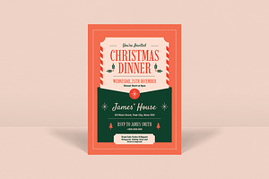 Pink Christmas Dinner Invitation