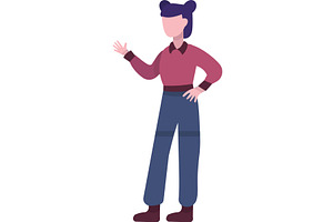 Woman character talking vector flat, a Person Illustration by vectorpointstudio