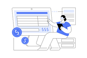 Digital Invoicing System abstract, a Finance Illustration by Visual Generation