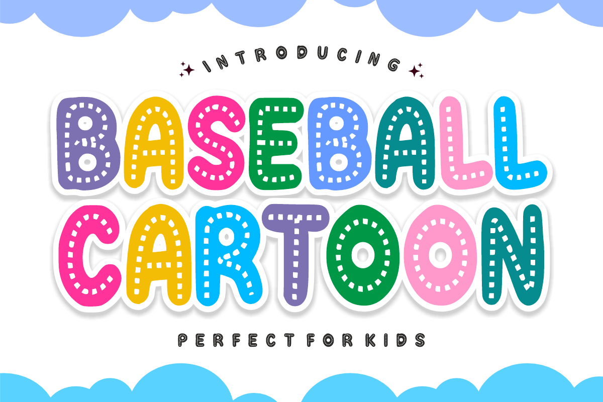 Baseball Cartoon – Stitched Font, a Sans Serif Font by KiddoGlyphs Studio (Photo 1 of 7)