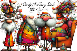 Quirky Santa, Funny Santa Clipart, an Illustration by Creative Art