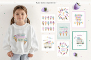 Ice Cream Summer Vector Clipart, a Decorative Illustration by Jenny Quince (Thumbnail 3 of 10)