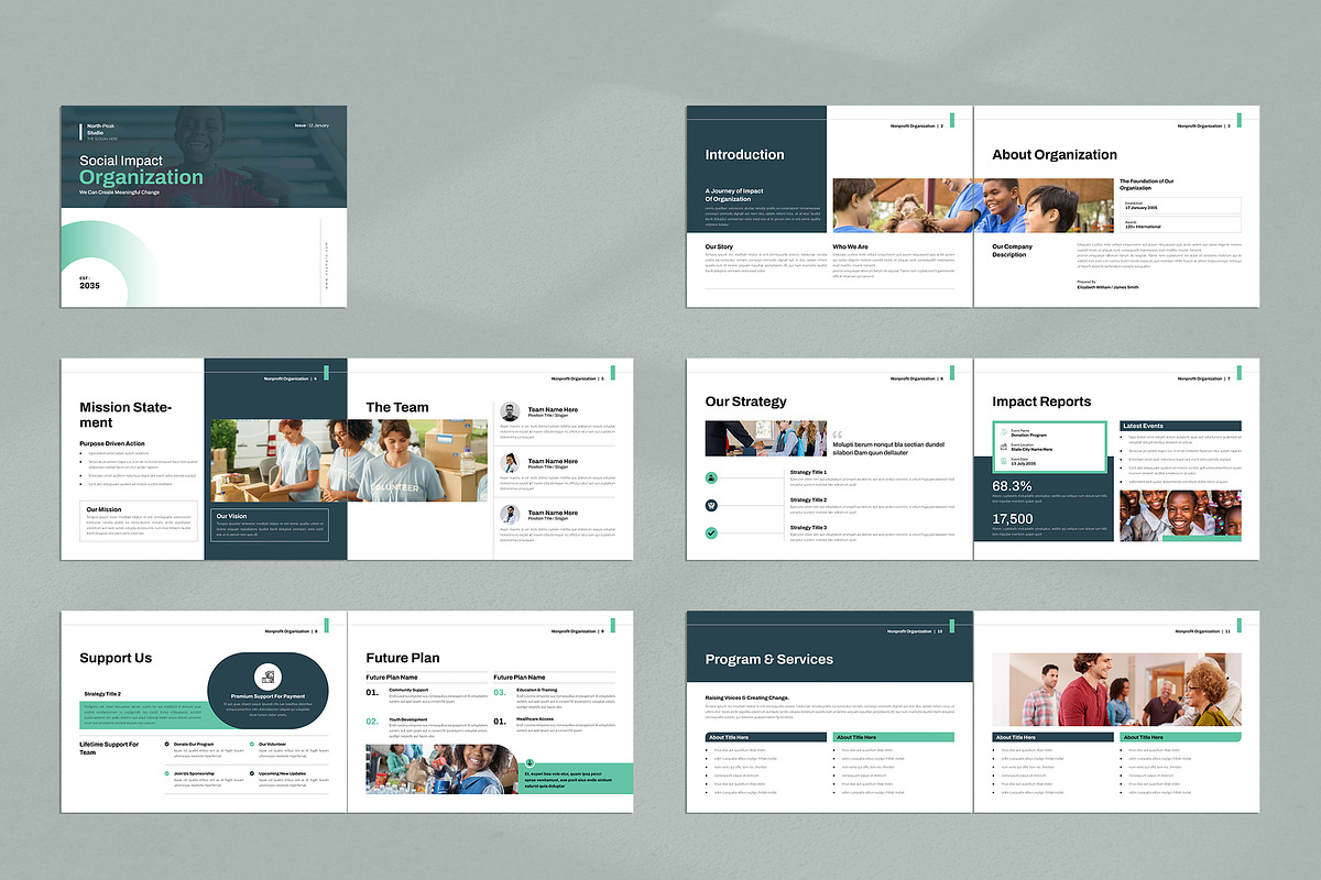 Nonprofit Org. Brochure Landscape, a Brochure Template by NorthPeak (Photo 10 of 11)