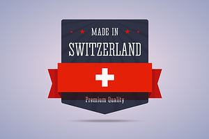 Made in Switzerland badge, an Illustration by zaniman