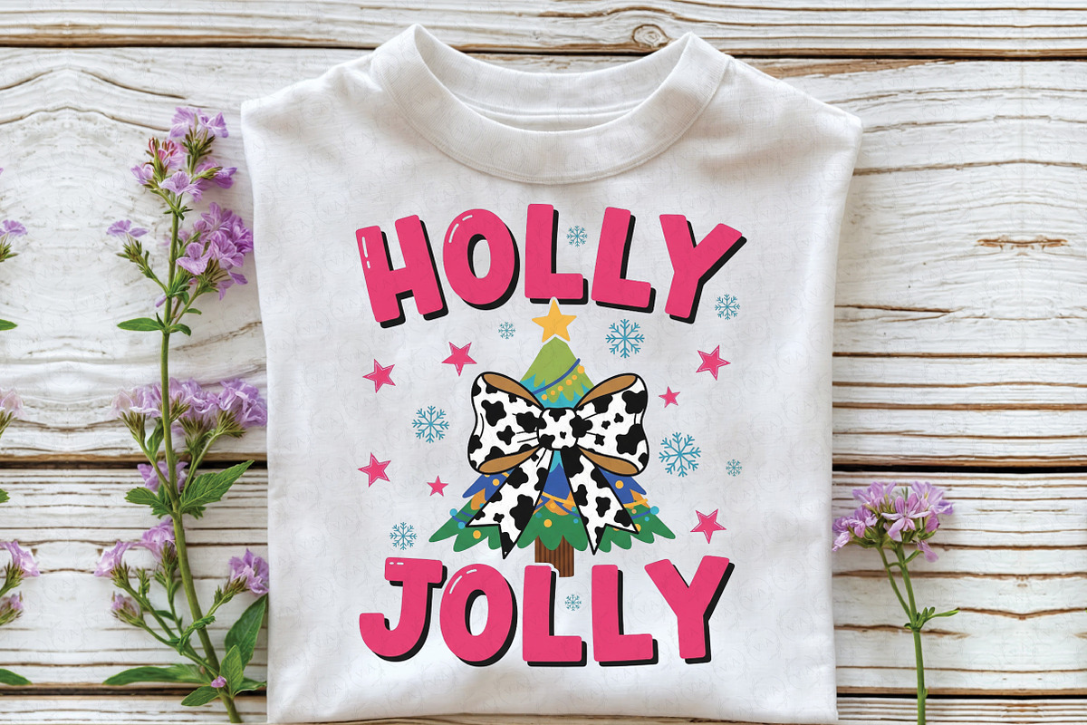 Colorful Glitter Holly Jolly Png, an Illustration by Craft Nest (Photo 3 of 6)