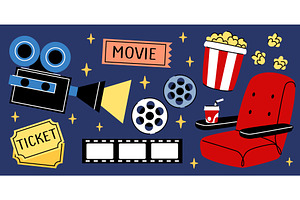 Cinema doodle collection, a Sport Illustration by art PVP - market