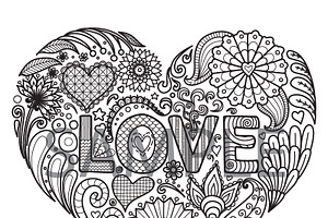 10 Love Coloring Book Design