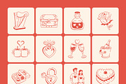 Love Doodles Set, an Outline Icon by Vectors Market (Thumbnail 8 of 9)