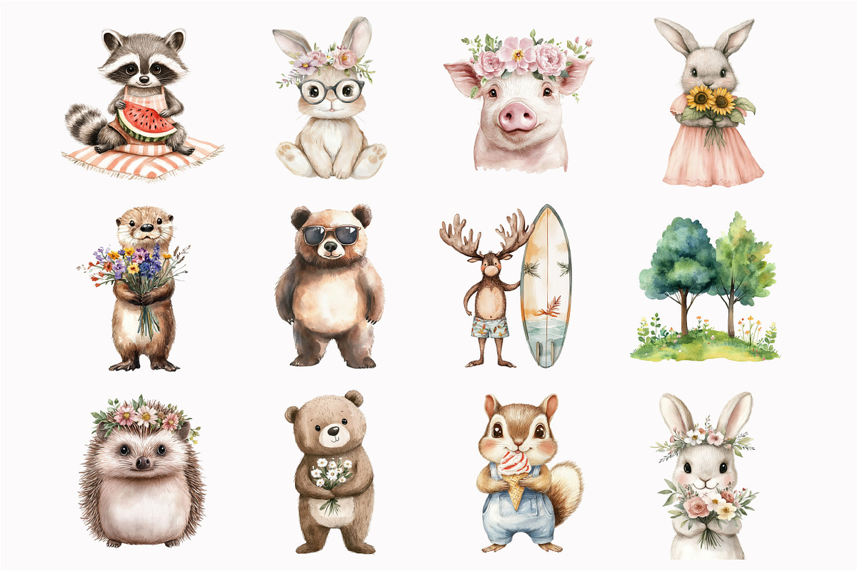Summer Woodland Clipart, a Seasonal Illustration by Design Market (Photo 5 of 5)