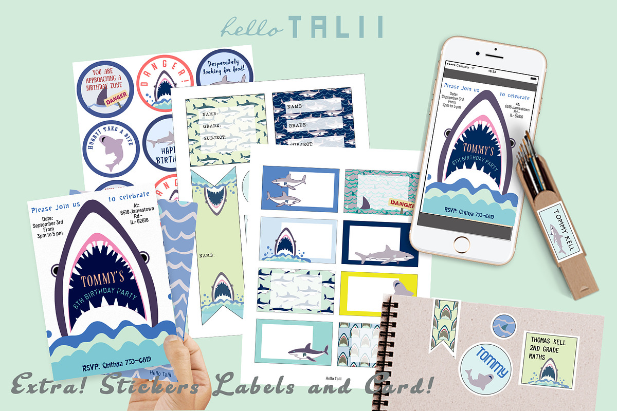 SHARK ATTACK VECTOR BUNDLE, an Illustration by Hello Talii (Photo 8 of 9)