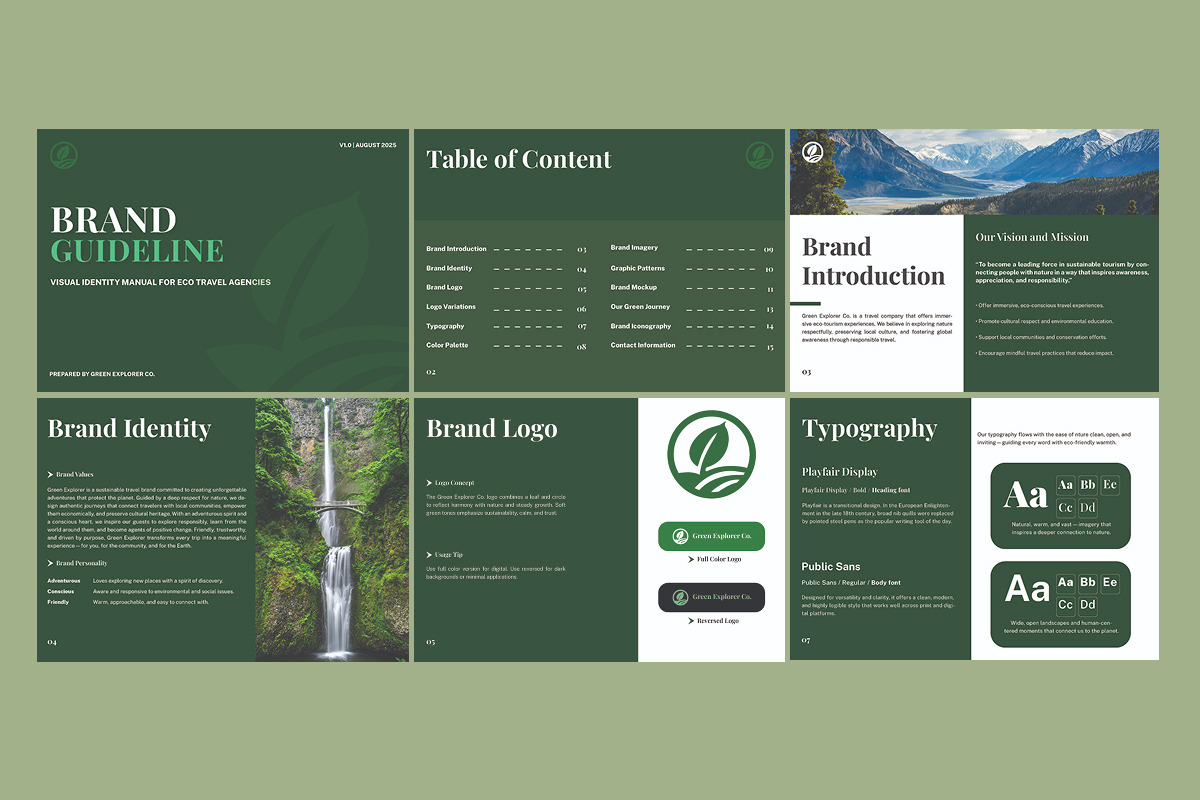 Eco Travel Brand Guideline, a Branding & Logo Template by twinstd (Photo 5 of 6)