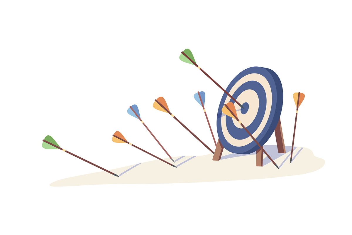 Hitting and missing target concept, an Object Illustration by Good Studio