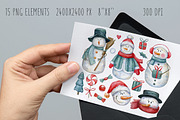 Cute snowmen collection, a Decorative Illustration by Aquarellka (Thumbnail 5 of 9)