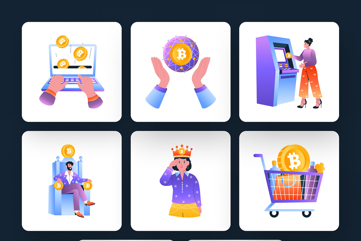 Cryptocurrency Illustrations Art Set, a Finance Illustration by Creative Stall (Photo 9 of 9)