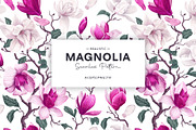 Realistic Seamless Pattern Magnolia, a Pattern Graphic by MarynaPetrovska (Thumbnail 1 of 16)