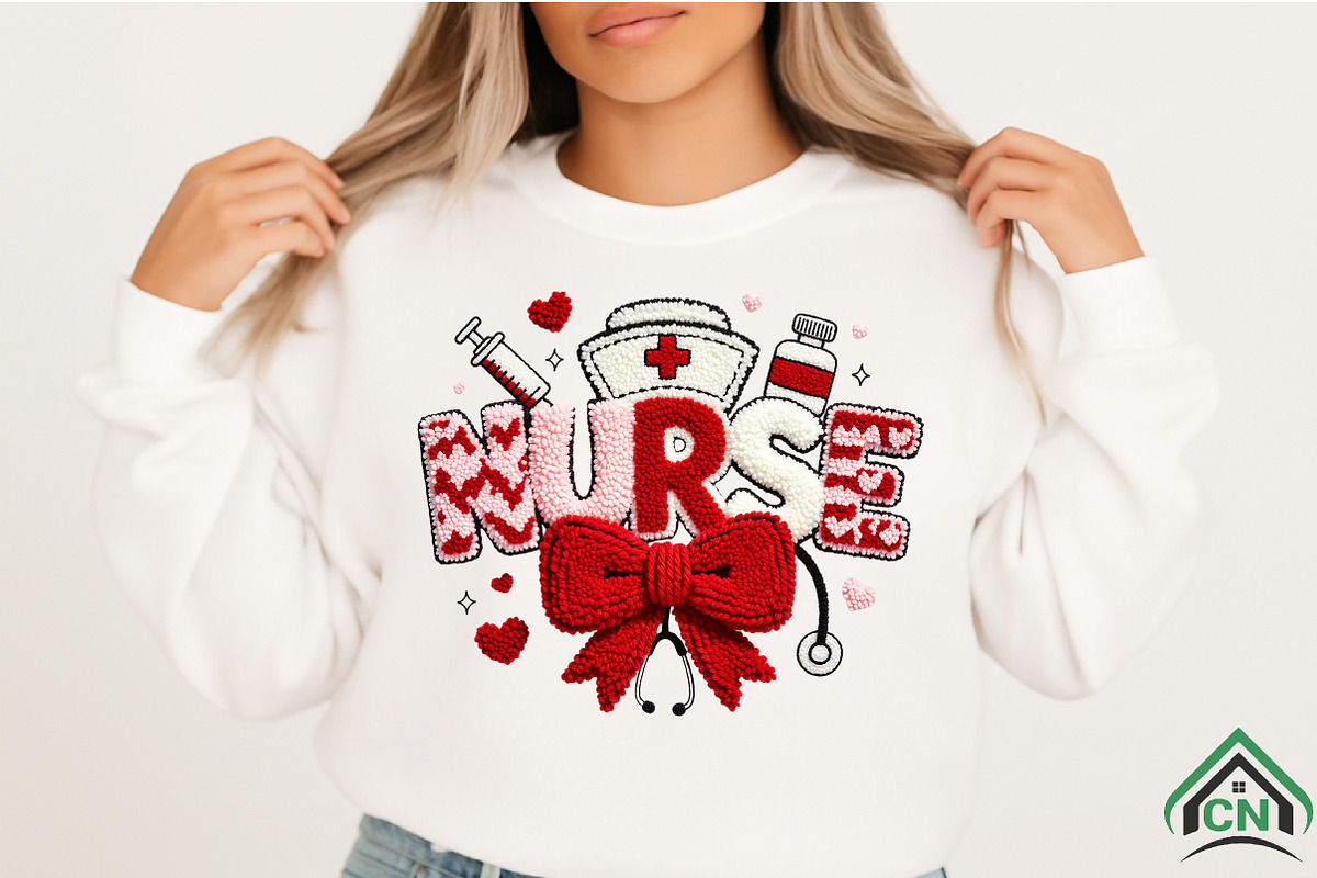 Valentine Nurse Faux Yarn PNG, an Illustration by Craft Nest (Photo 2 of 4)