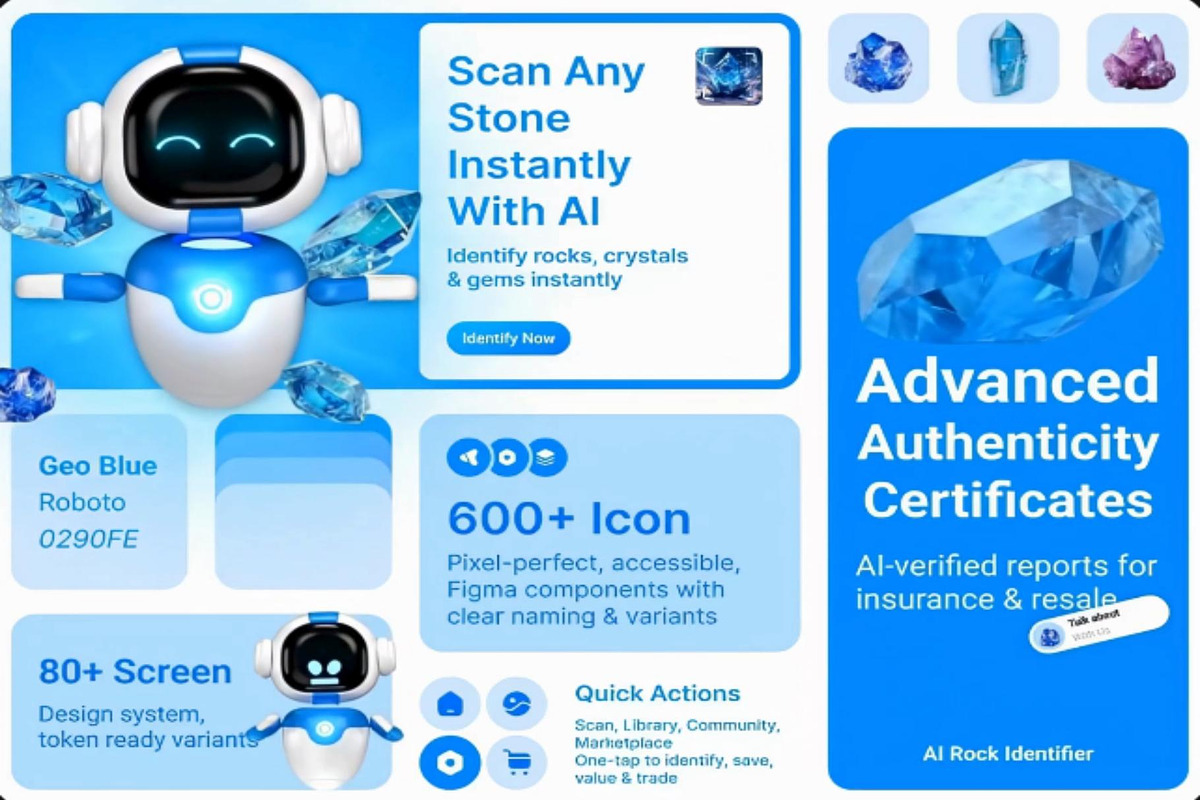 AI Rock Scanner: Identify Rocks, an UI Kit Template by Creative Perspective (Photo 1 of 5)