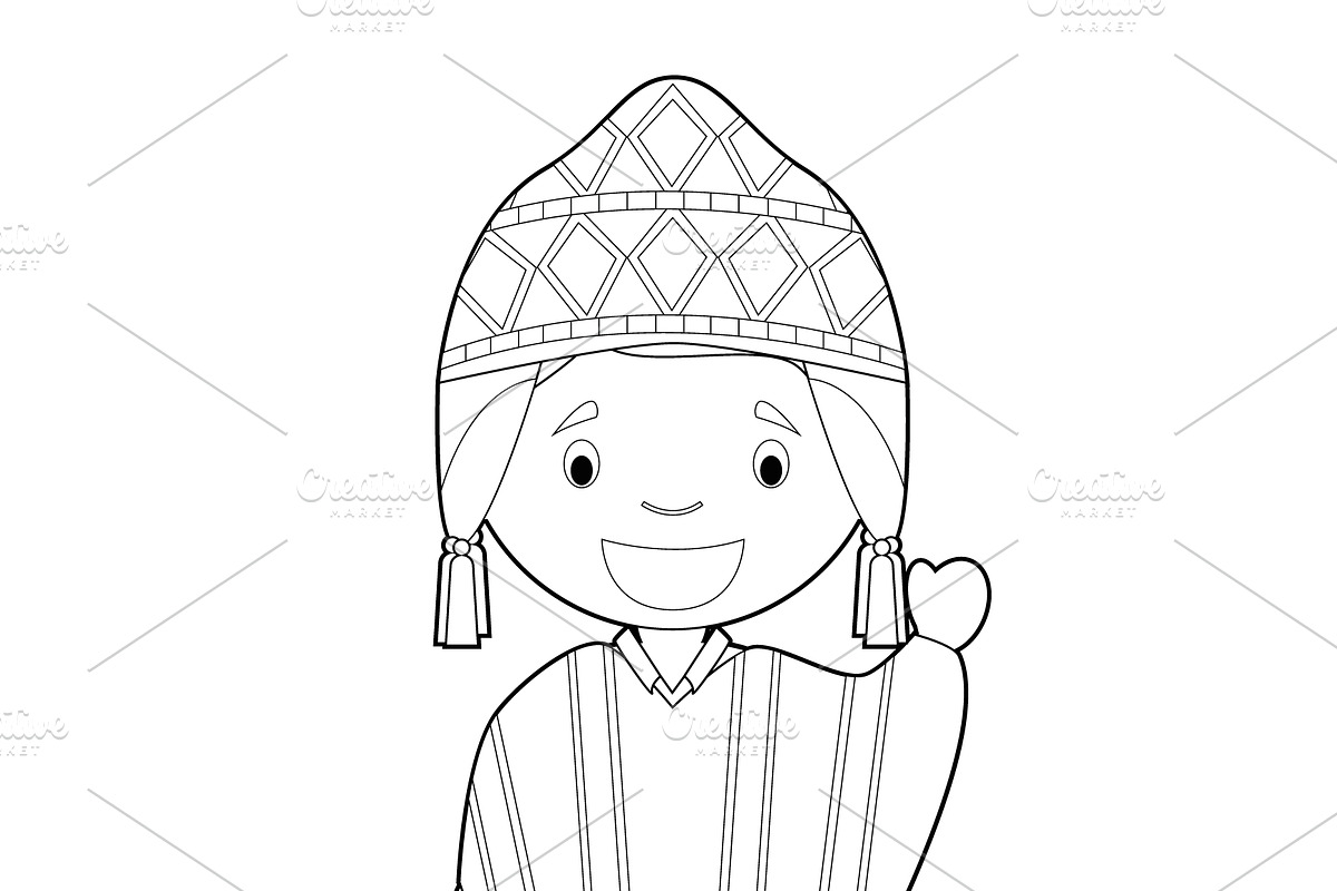 125x Kids of the World for Coloring, an Education Illustration by asantosg (Photo 18 of 23)