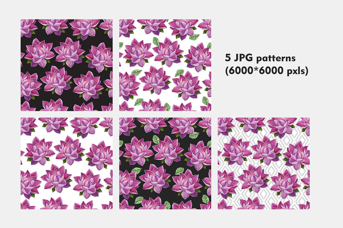LOTUS hand drawn patterns and frames, a Card Template by LoveDesignShop (Photo 7 of 8)