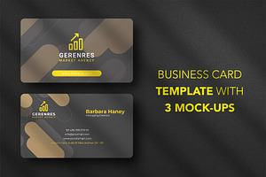 Business card Template & 3 Mock-up