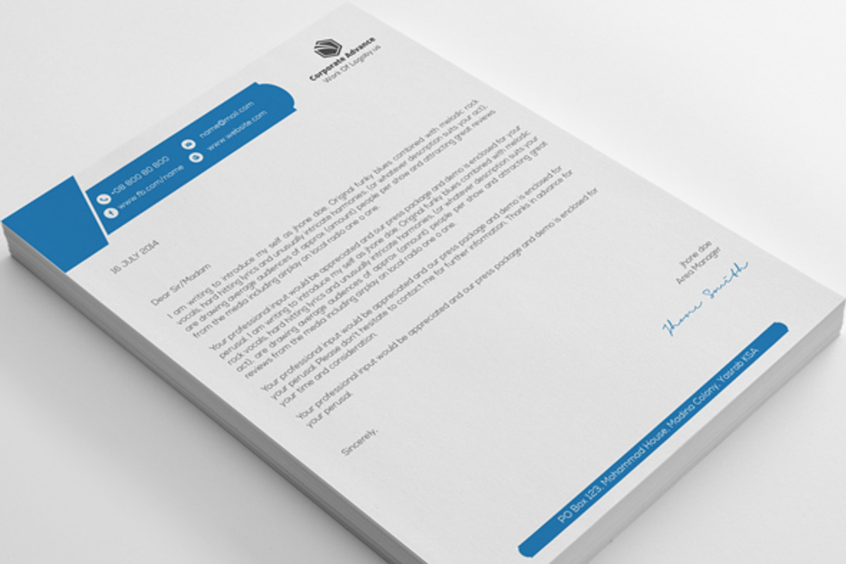 Advance Corporate Letterheads, a Stationery Template by shujaktk (Photo 3 of 5)