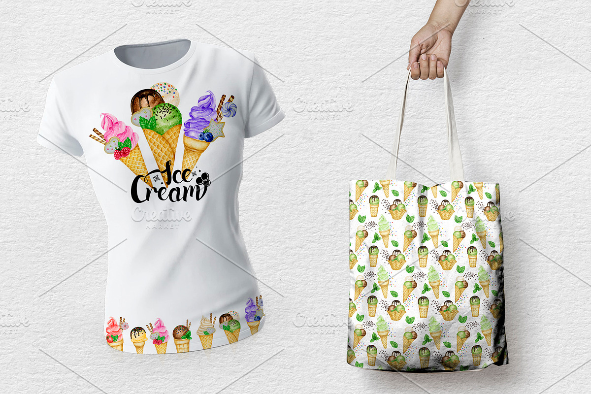 Ice Cream Watercolor Constructor, an Object Graphic by svetlanaARTdreams (Photo 6 of 9)