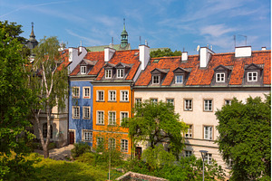 Colorful Houses in Old Town, Warsaw, an Architecture Photo by kavalenkava
