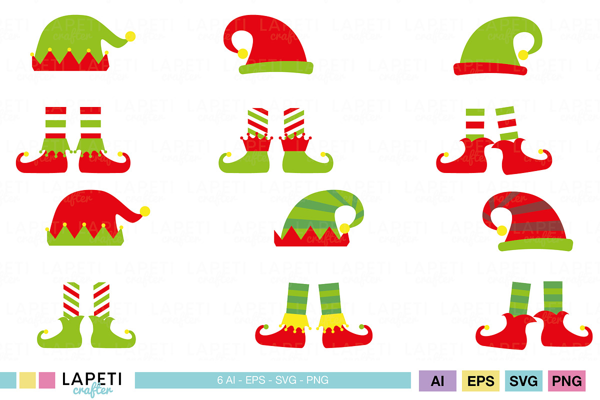 Festive Elf SVG Bundle - Elf Hat, a Seasonal Illustration by Lapeticrafter (Photo 1 of 4)