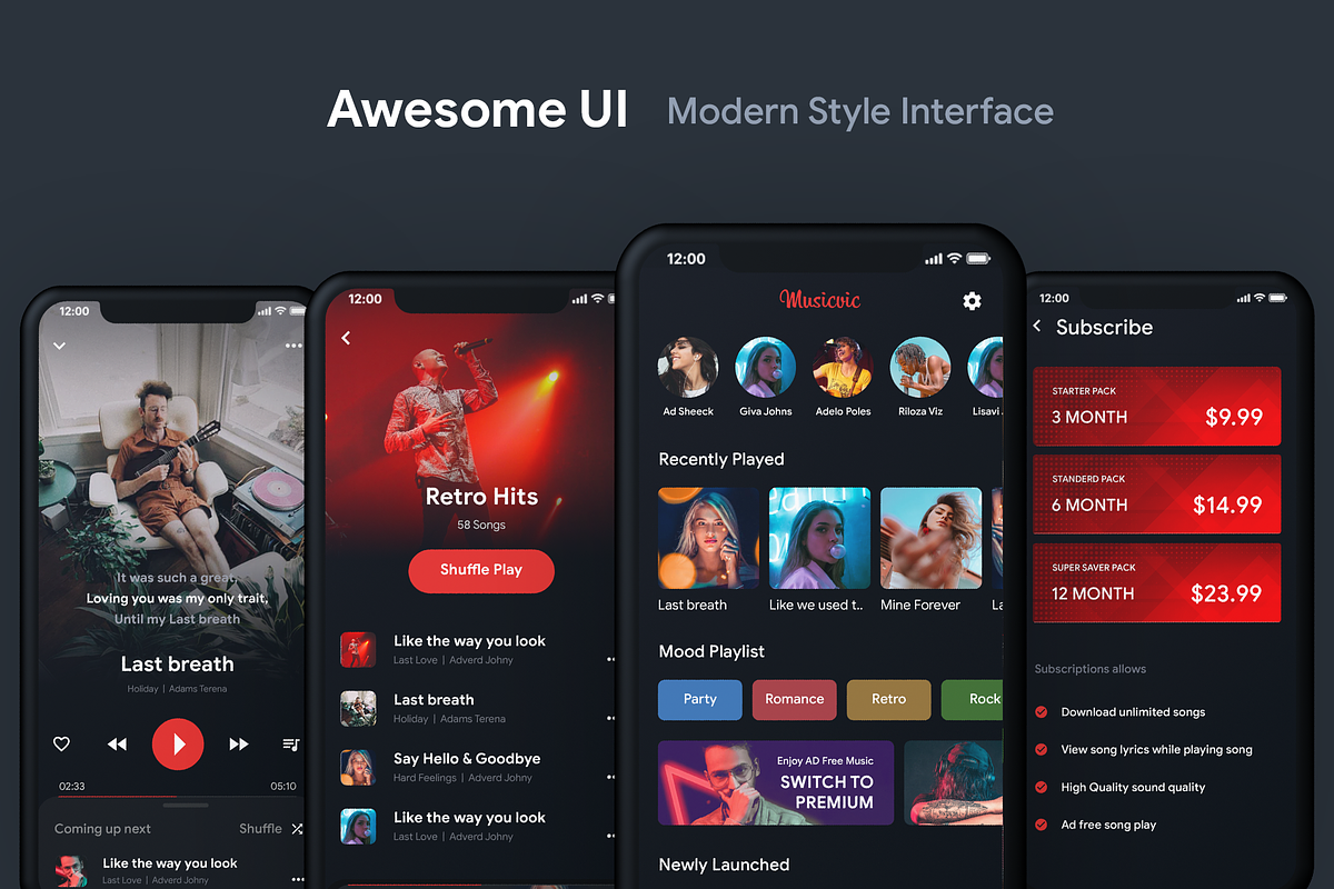 Online Music Streaming App, an UI Kit Template by Opus LabWorks (Photo 7 of 7)