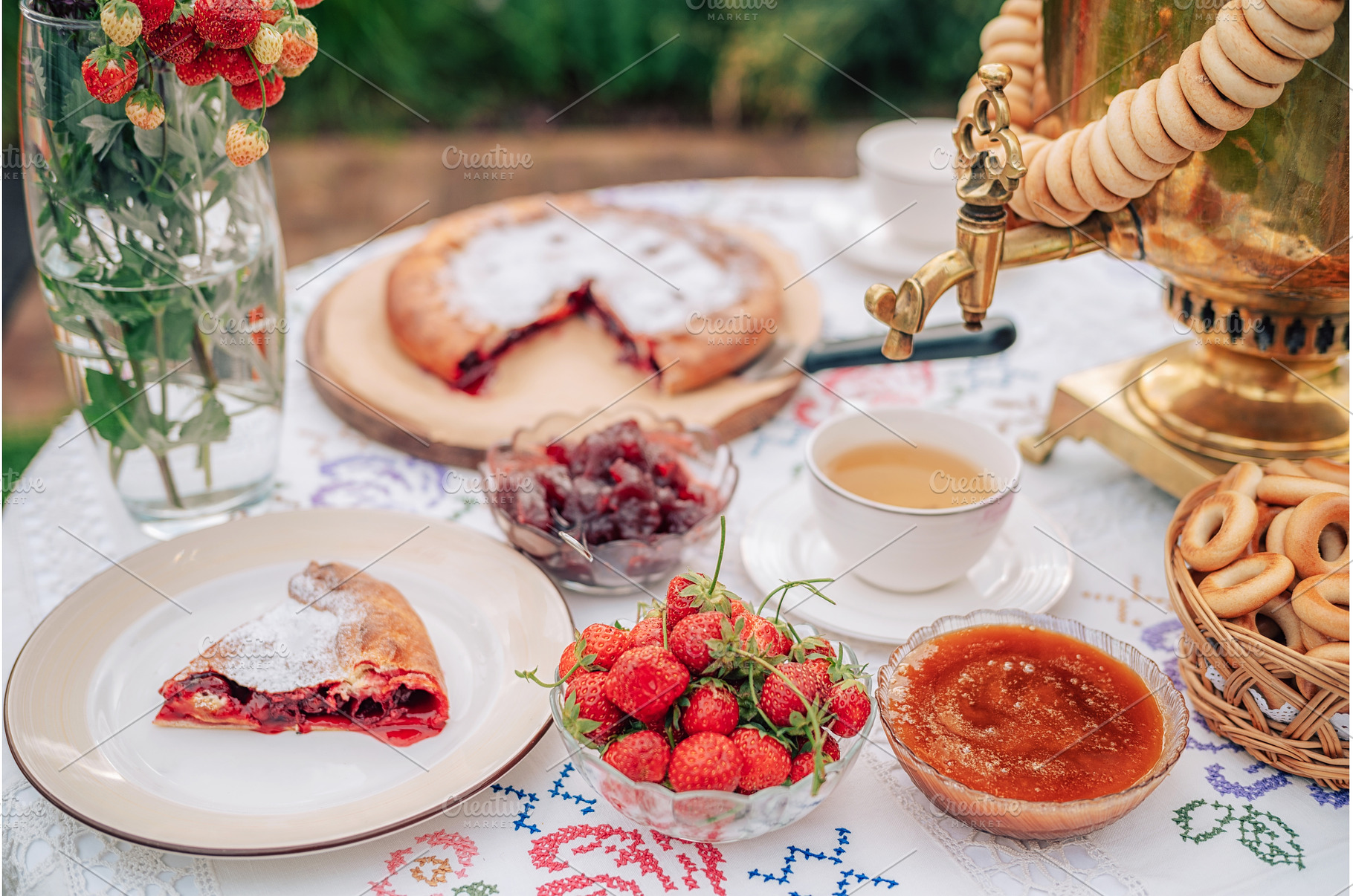 Traditional Outdoor Tea with Samovar, a Food & Drink Photo by Jan Jack Russo Media