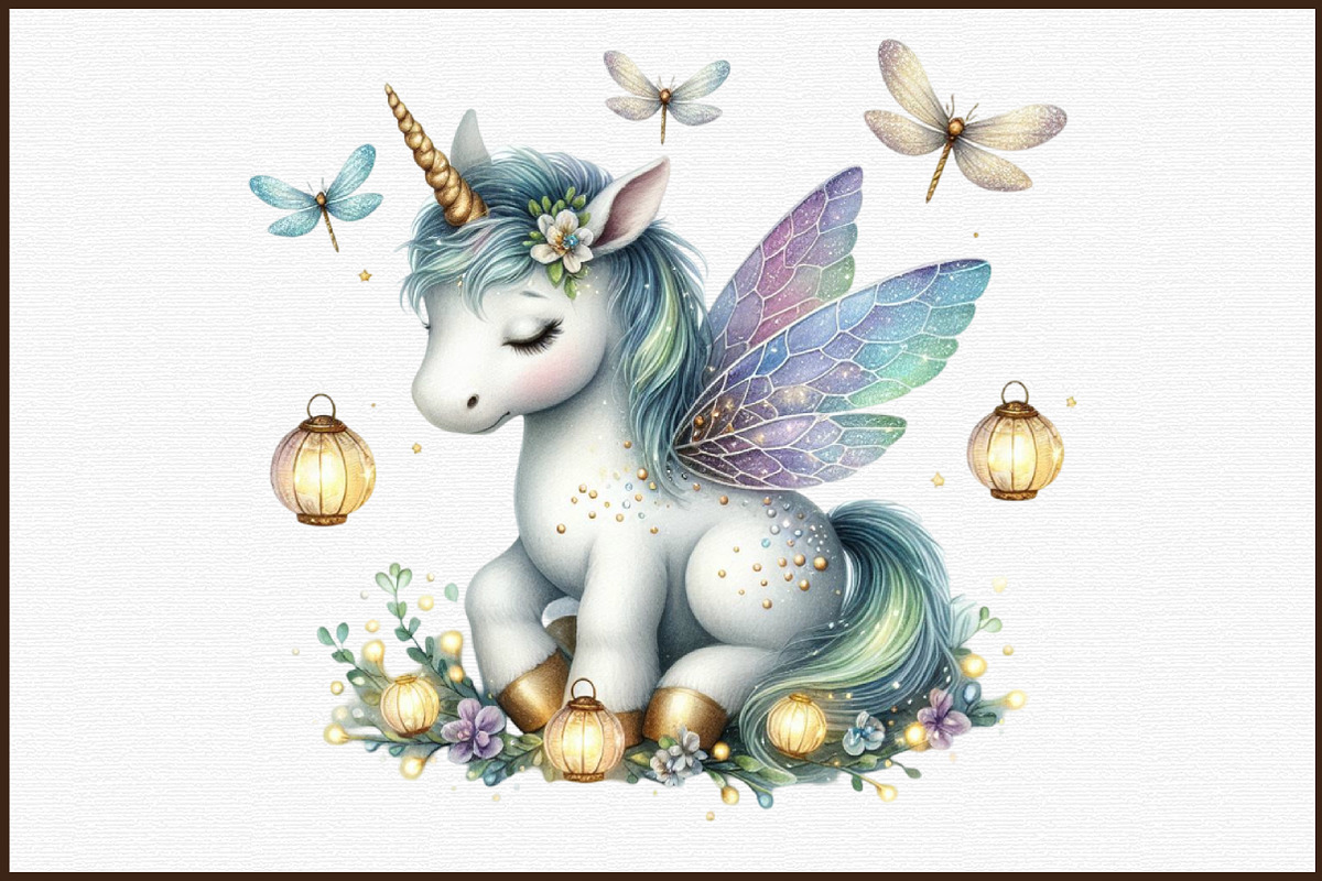 Cute Fairy Unicorn Sublimation Clipa, an Illustration by Sublimation Artist (Photo 3 of 6)