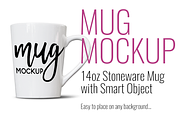 14oz Tapered Mug Mockup, a Cups & Container Mockup by SarahDesign (Thumbnail 1 of 5)