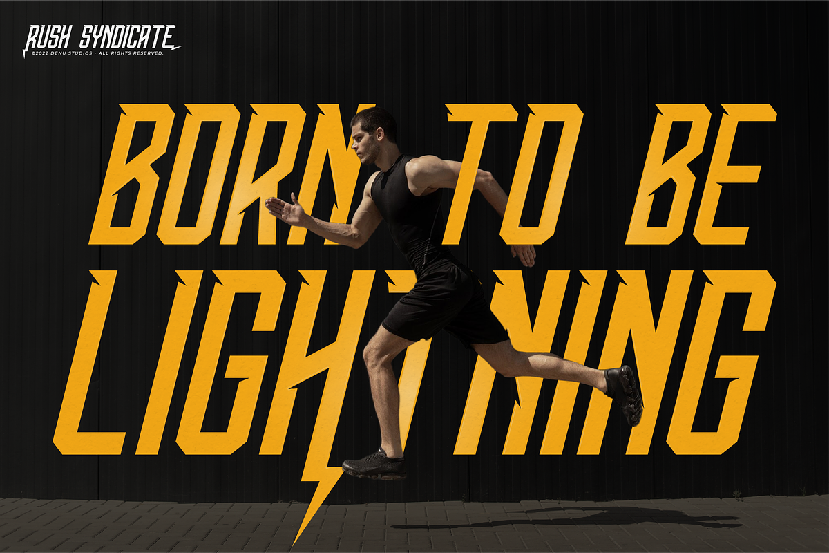 Rush Syndicate | Condensed Racing, a Sans Serif Font by Denustudios (Photo 7 of 12)