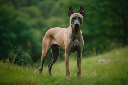 Thai Ridgeback dog standing in the f, a Photo by Iftikhar Alam