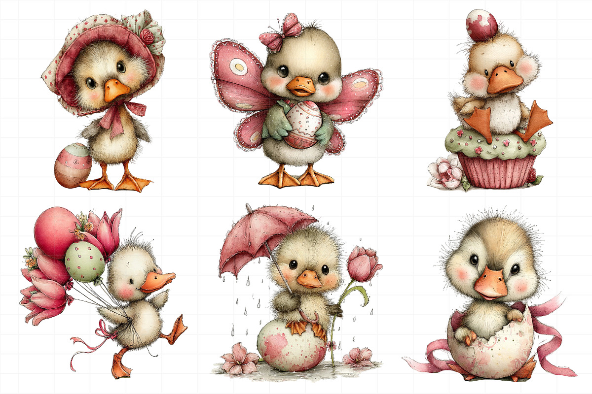 Pastel Easter Duckling Clipart, an Illustration by Daily.Designs (Photo 7 of 8)
