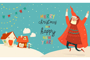 Santa Claus celebrating and enjoying, an Object Illustration by Maria Starus