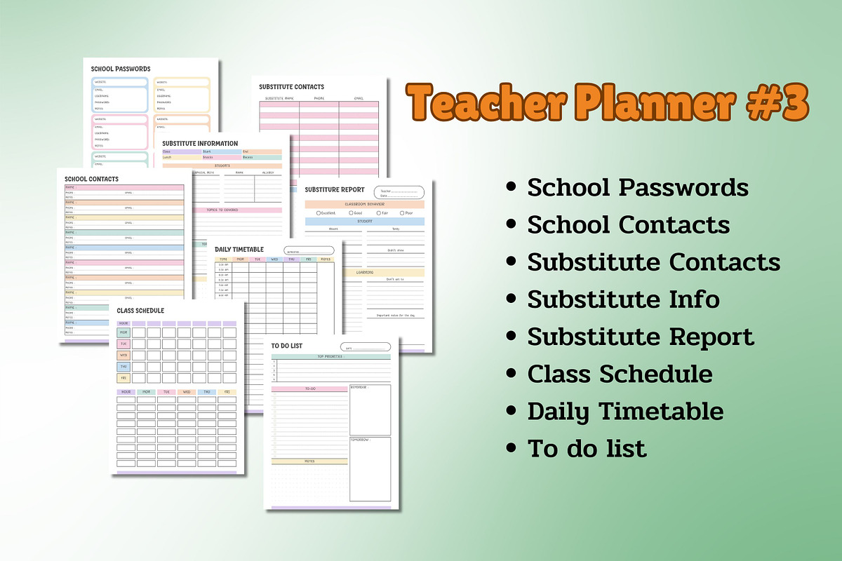 Teacher Planner #3 - Canva Template, a Templates & Theme by Adalin Shop (Photo 4 of 16)