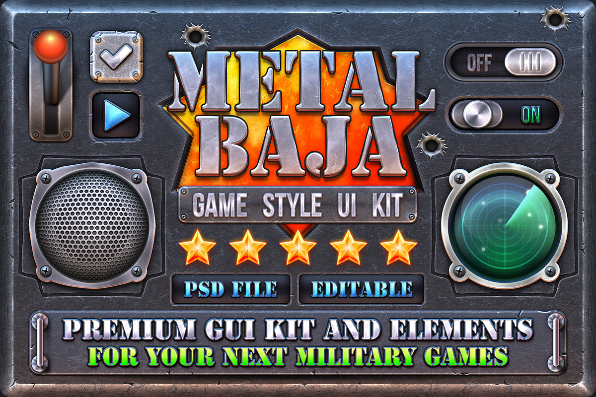 METALBAJA - Military Game GUI Kit, a Templates & Theme by Weirdsgn Store (Photo 1 of 4)