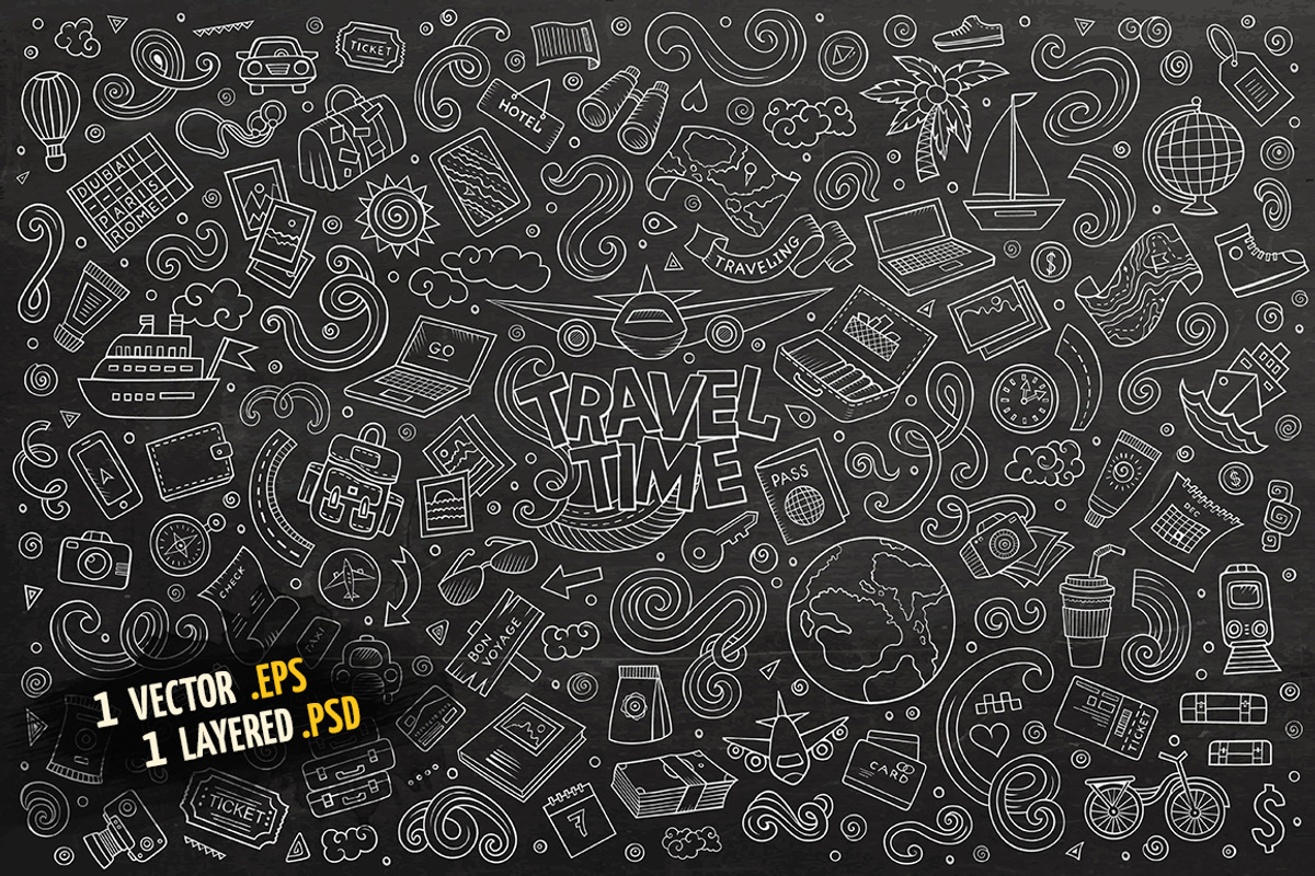 Travel Objects & Symbols Set, an Object Graphic by BALABOLKA (Photo 4 of 4)