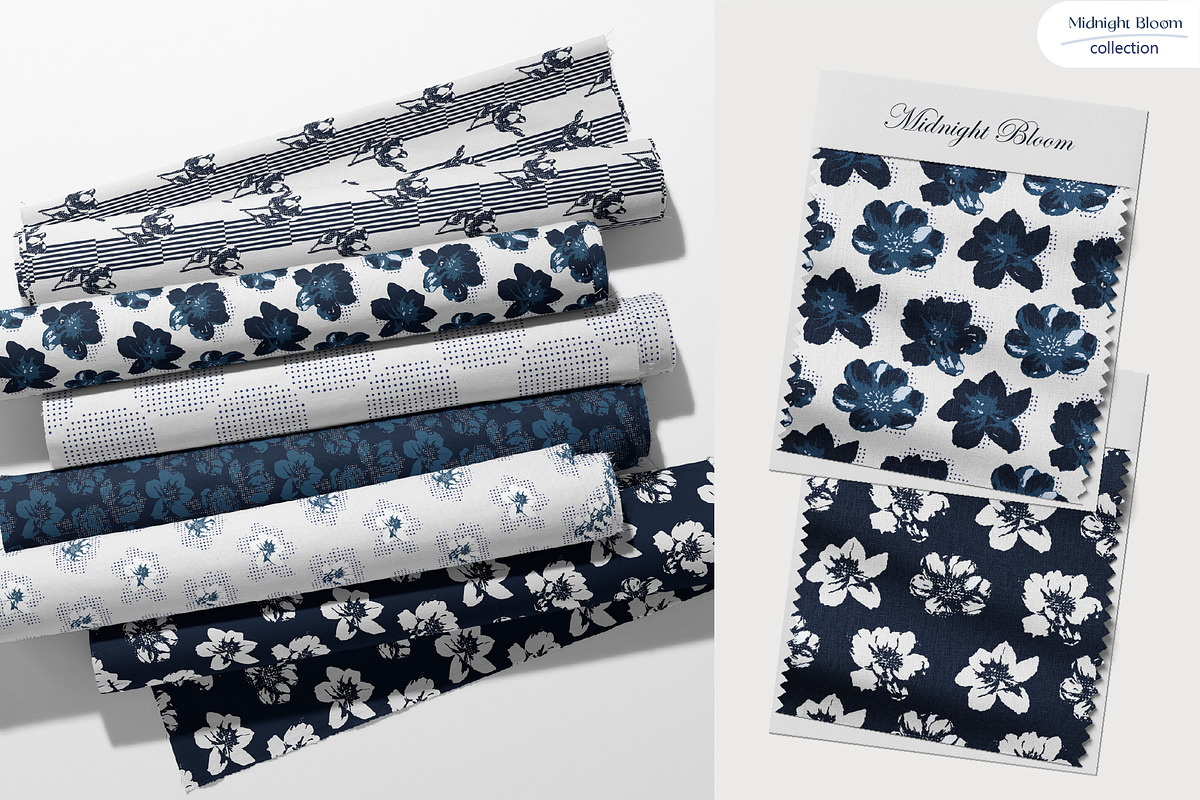 Midnight Bloom - Seamless Patterns, a Pattern Graphic by InaCorart (Photo 9 of 11)
