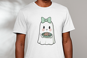 Coquette Christmas Ghost Clipart, an Illustration by Markicha Art (Thumbnail 4 of 6)