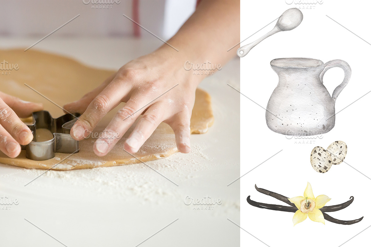 Watercolor Baking Collection, a Food Illustration by MayaNavits (Photo 6 of 8)