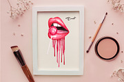 Watercolor Lips Collection, an Illustration by Dapper Dudell (Thumbnail 6 of 7)