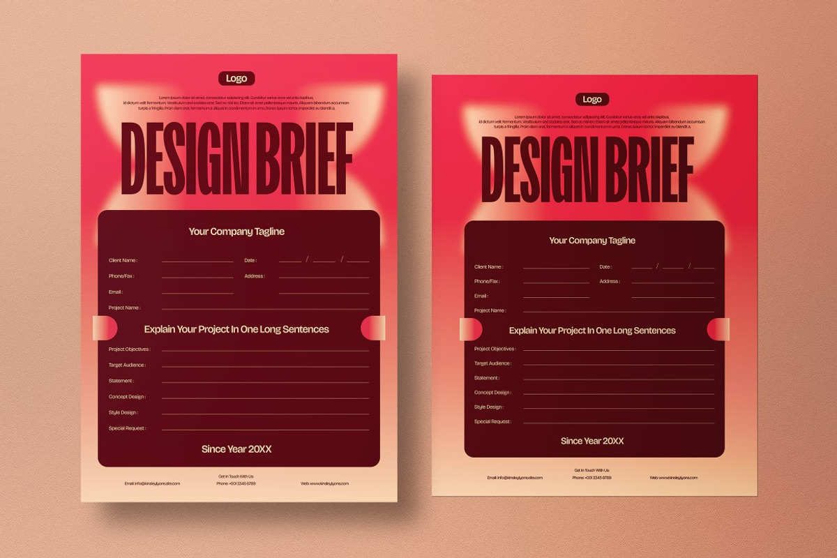 Red Bold Company Design Brief, a Print Template by graphicook (Photo 1 of 2)