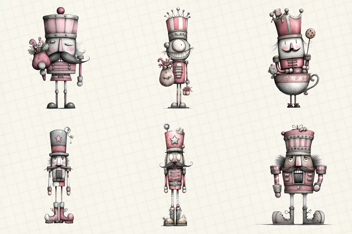 Quirky Nutcracker Christmas Clipart, an Illustration by DreamCafeArt (Photo 5 of 8)
