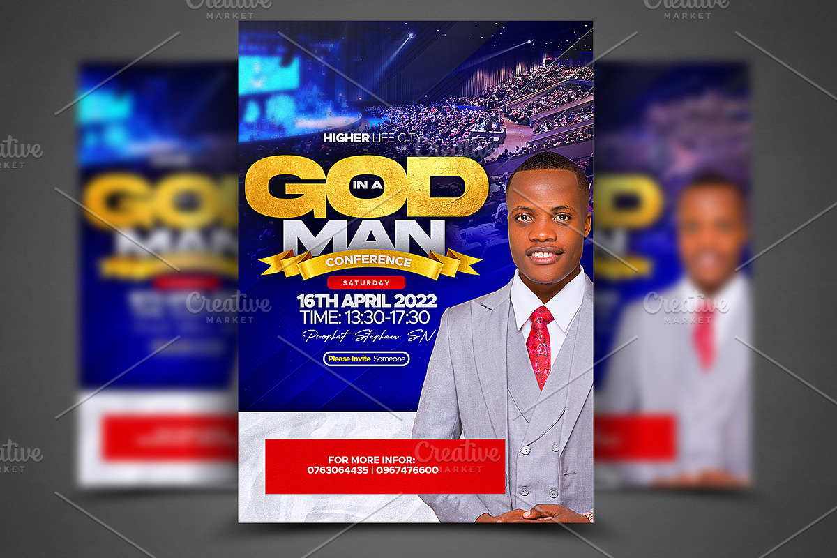 God in a Man Church Flyer Template, a Social Media Template by church flyer templates (Photo 1 of 8)