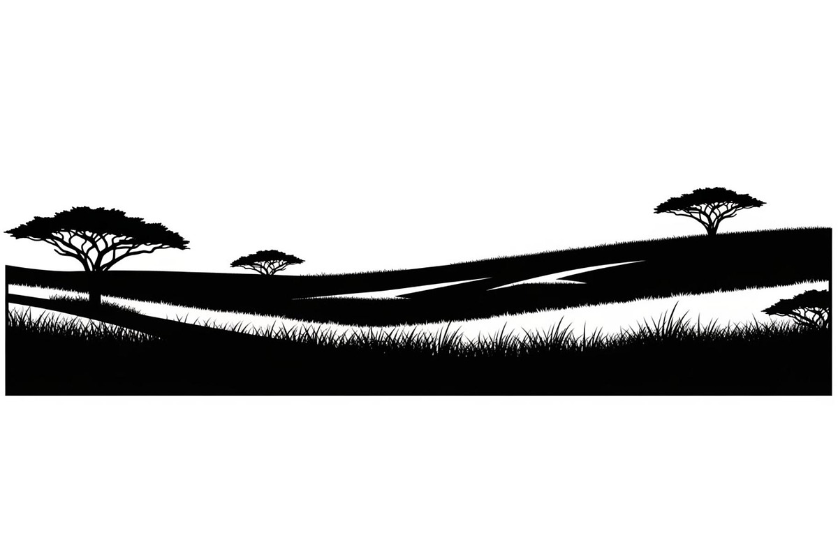Abstract Savanna Scenery Silhouette, a Graphic by Artivon (Photo 2 of 13)